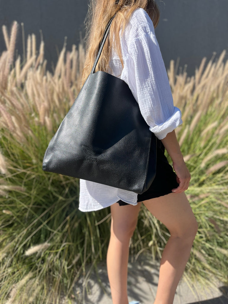 Maxi bolso cartera Berni cuero natural
